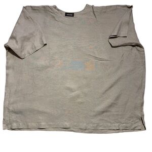 Eskandar Short Sleeve 100% Linen Top Minimalist Clean Soft Breathable Natural